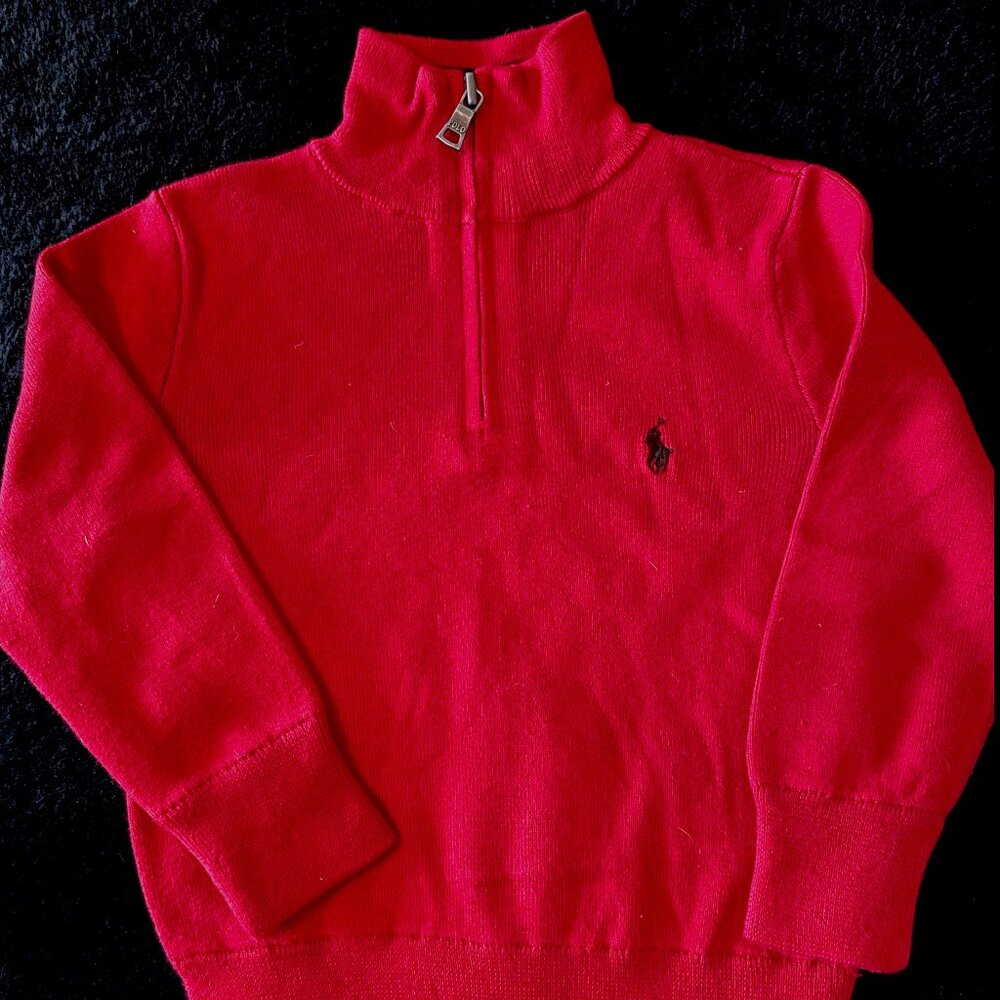 Polo Ralph Lauren Red 1/4 Zip Sweater